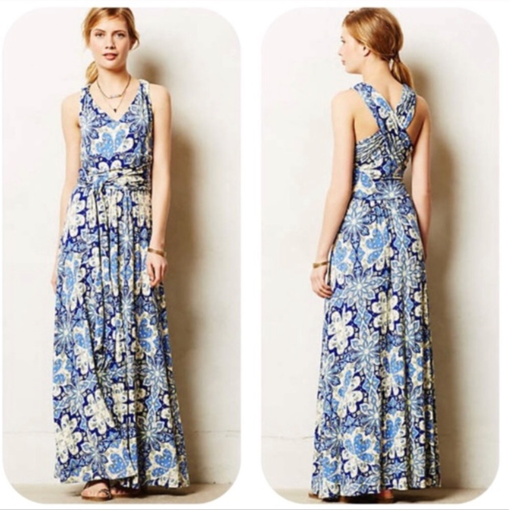 Anthropologie Cross Back Maxi Dress. Size XS